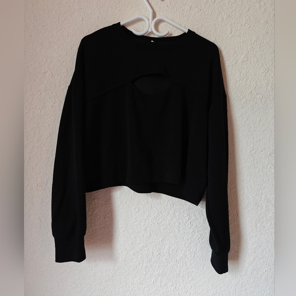 Women's Cropped Sweater With Chest Cut Out